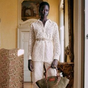 Sezane Marzia Shirt Ecru Sz 46/4